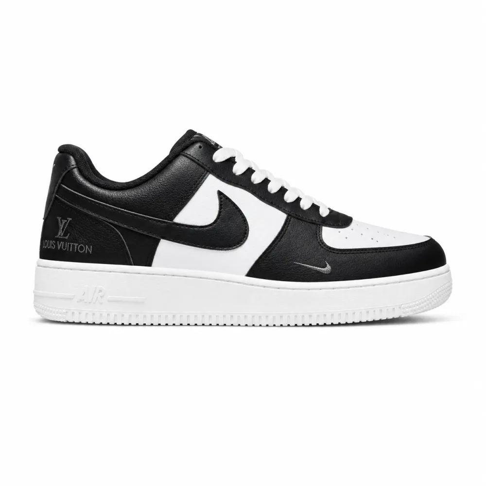 Air Force 1 Low x Louis Vuitton Style Black White Sneaker