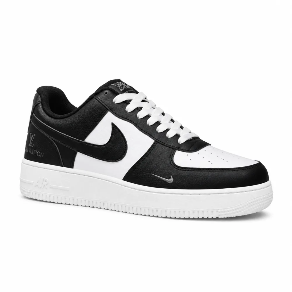Nike Air Force 1 Low x Louis Vuitton Style Black White Sneaker